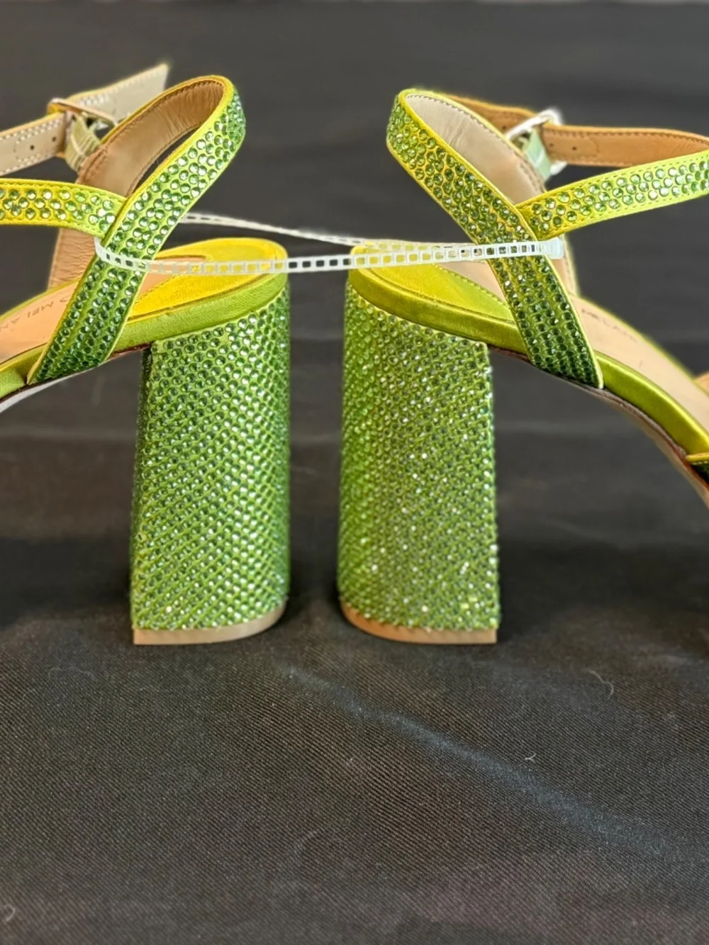 Antonio Melani Babs Rhinestone Embellished Satin Platform Dress Sandals 7.5M